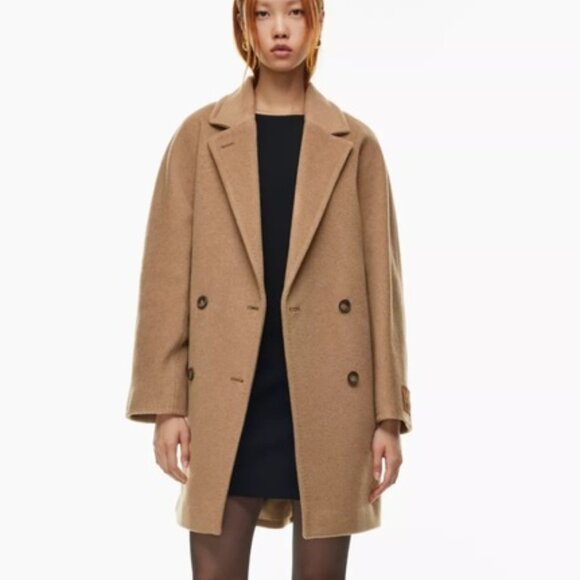 Aritzia Babaton The Slouch Mid Coat in Camel - Picture 1 of 13